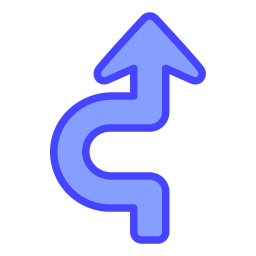 곡선 화살표 Generic Blue icon
