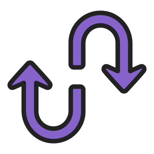 frecce curve Generic Outline Color icona