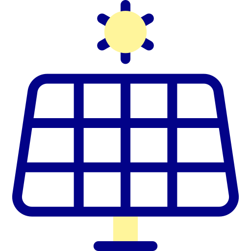 태양 전지 패널 Detailed Mixed Lineal color icon