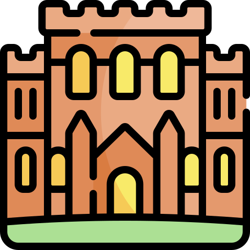 zamek Kawaii Lineal color ikona