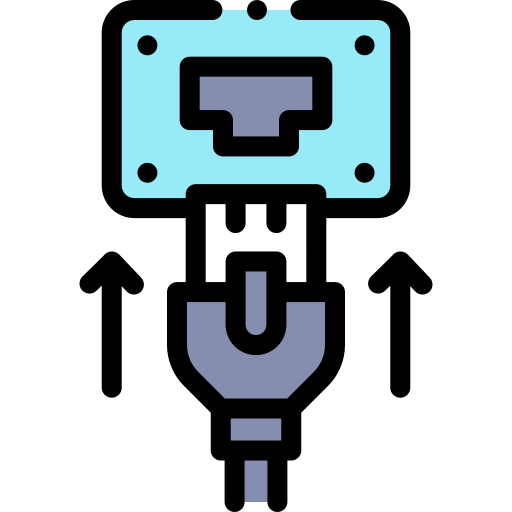 Ethernet Detailed Rounded Lineal color icon