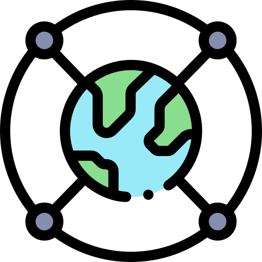 회로망 Detailed Rounded Lineal color icon
