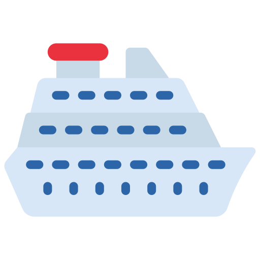 Cruise ship Juicy Fish Flat icon