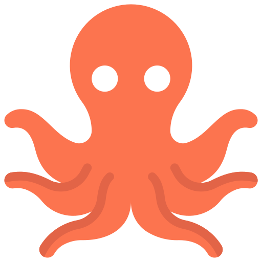 Octopus Juicy Fish Flat icon