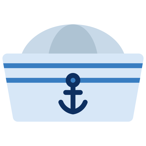Sailor hat Juicy Fish Flat icon