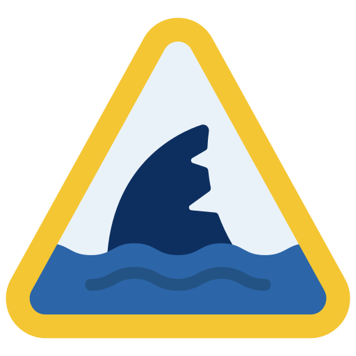 avvertimento sugli squali Juicy Fish Flat icona