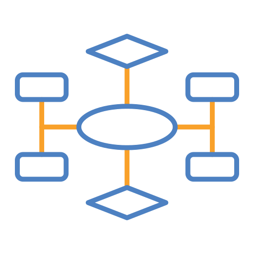 diagrama de flujo Generic Outline Color icono
