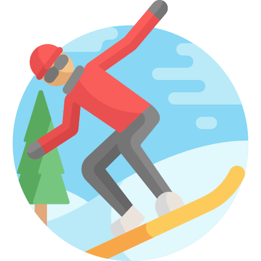 snowboard Detailed Flat Circular Flat Ícone