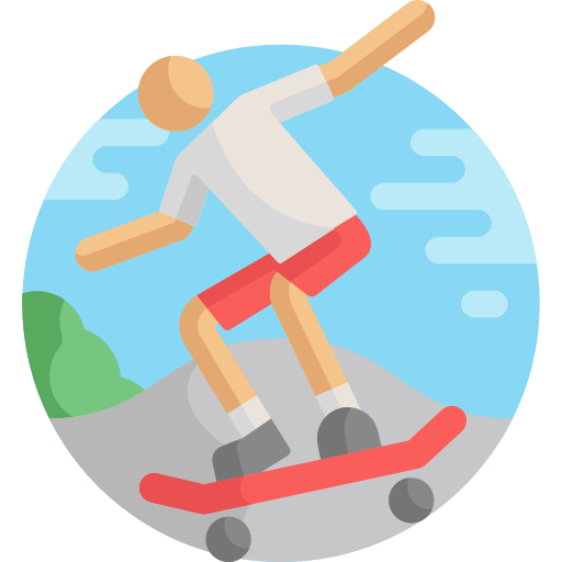 skateboard Detailed Flat Circular Flat icoon