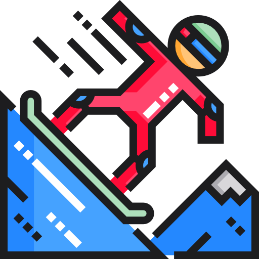 Snowboarding Detailed Straight Lineal color icon