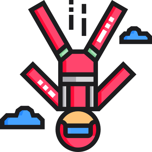 Прыжки с парашютом Detailed Straight Lineal color иконка