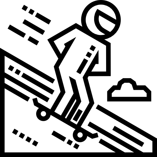 patineta Detailed Straight Lineal icono