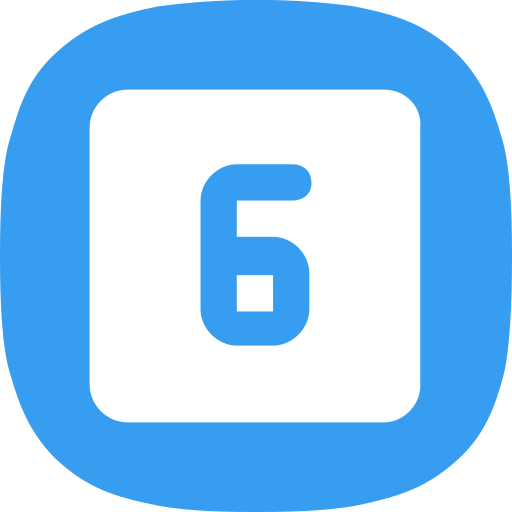 número 6 Generic Flat icono