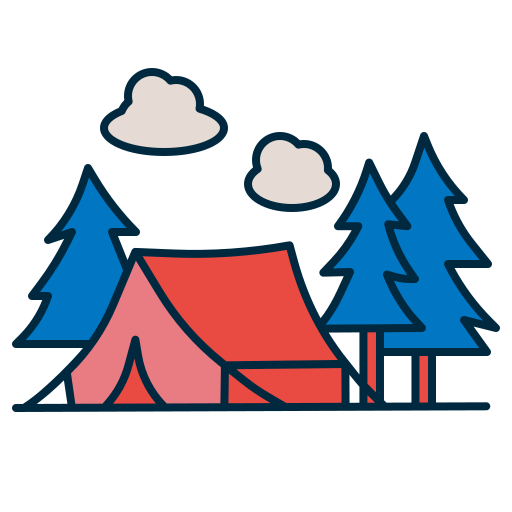 キャンプ Generic Thin Outline Color icon