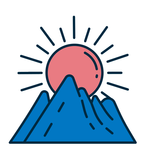 Mountain Generic Thin Outline Color icon