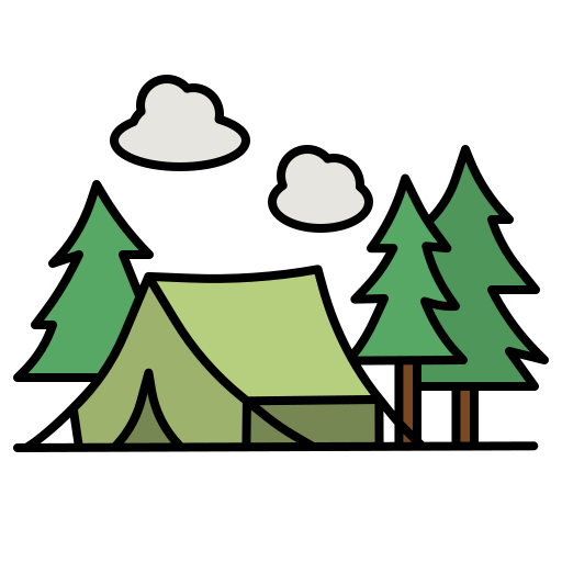 キャンプ Generic Thin Outline Color icon