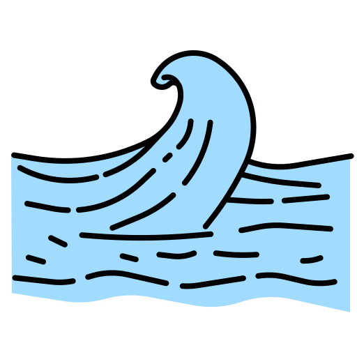 Wave Generic Thin Outline Color icon