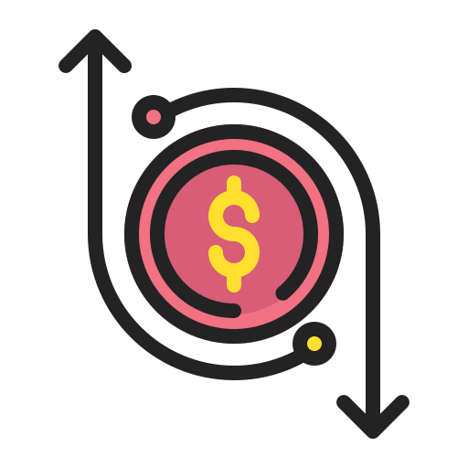 お金の流れ Generic Outline Color icon