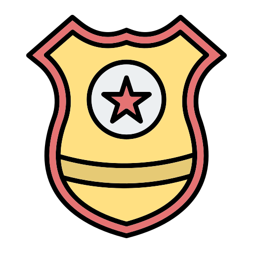 distintivo della polizia Generic Outline Color icona