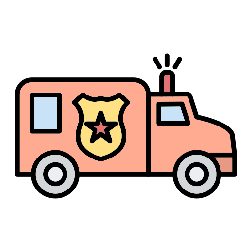 camioneta de policia Generic Outline Color icono