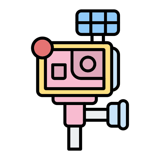 cámara de acción Generic Outline Color icono