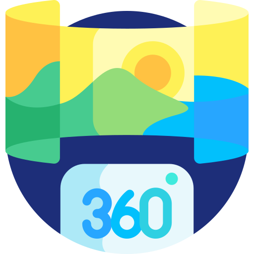 widok 360 Detailed Flat Circular Flat ikona