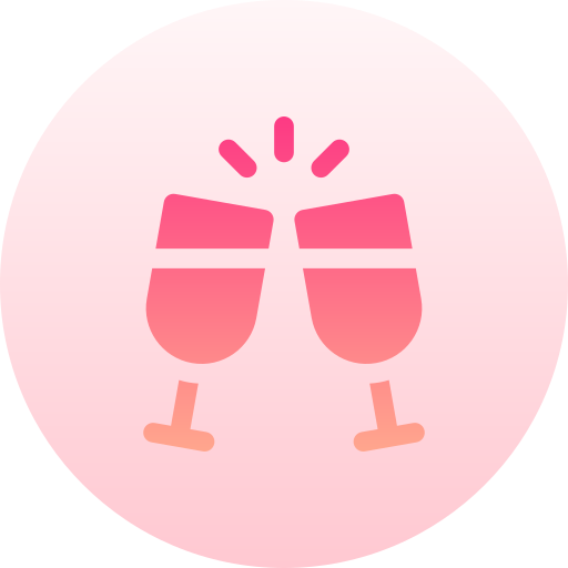 wijnglas Basic Gradient Circular icoon