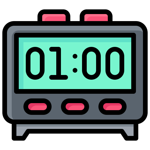 Desk clock Generic Outline Color icon
