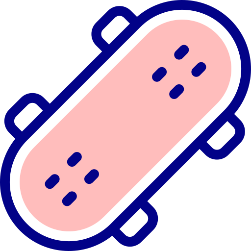 스케이트보드 Detailed Mixed Lineal color icon