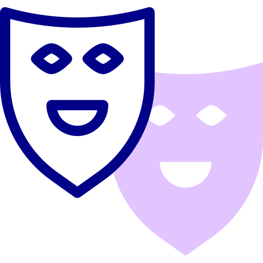 theatermaske Detailed Mixed Lineal color icon
