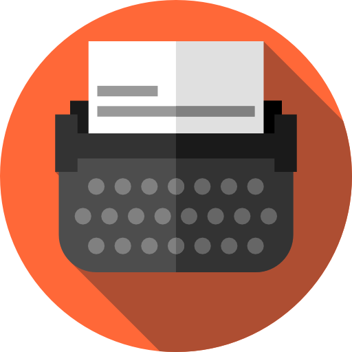 macchina da scrivere Flat Circular Flat icona