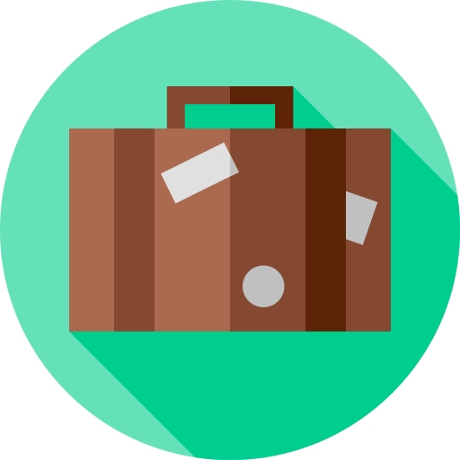 Suitcase Flat Circular Flat icon