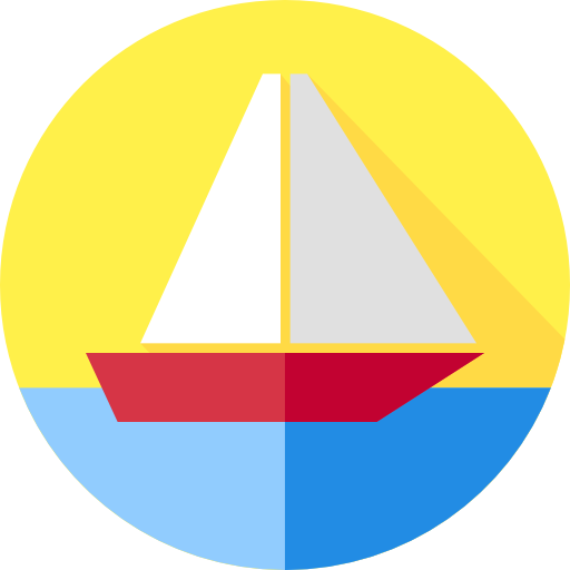 barco de vela Flat Circular Flat icono