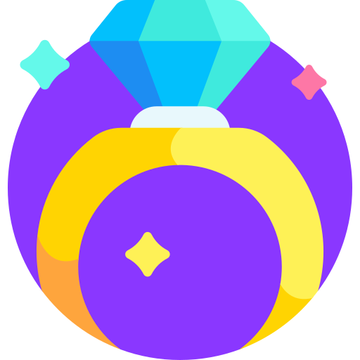 anillo de diamantes Detailed Flat Circular Flat icono