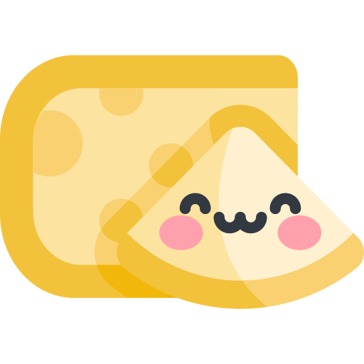 fromage Kawaii Flat Icône