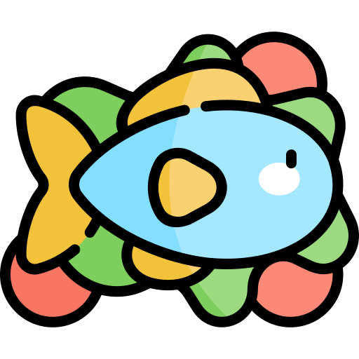 peixe Kawaii Lineal color Ícone