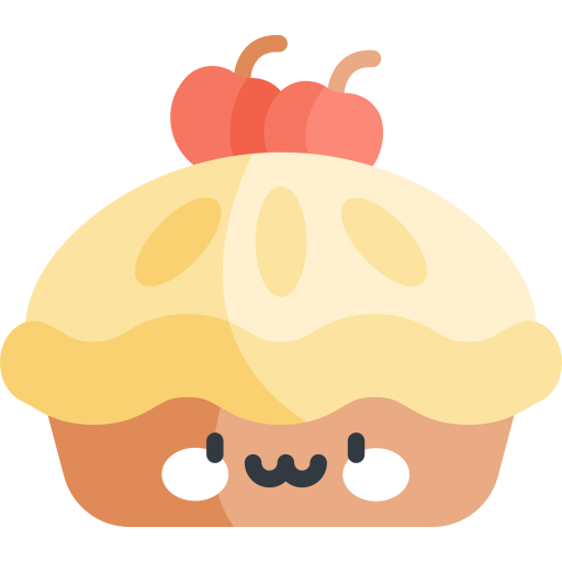 torta di mele Kawaii Flat icona