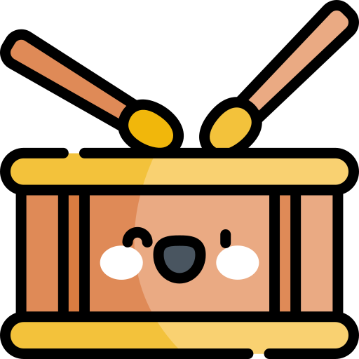ドラム Kawaii Lineal color icon
