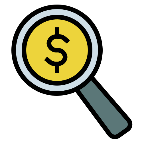 Search dollar Generic Outline Color icon