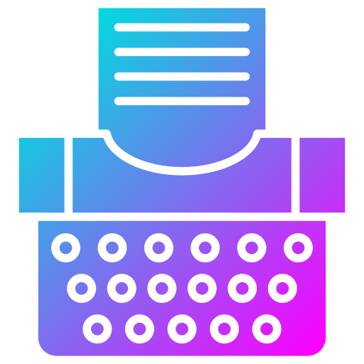 maszyna do pisania Generic Flat Gradient ikona