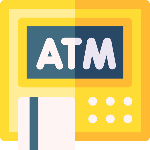 geldautomaat Basic Rounded Flat icoon
