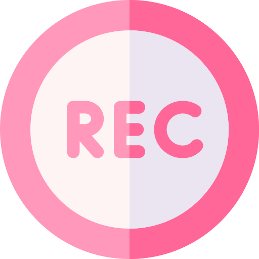 grabación Basic Rounded Flat icono