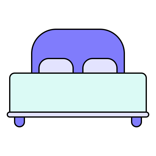 Double bed Generic Thin Outline Color icon