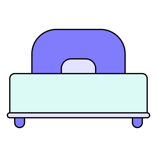 Single bed Generic Thin Outline Color icon