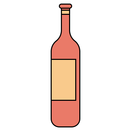 butelka wina Generic Thin Outline Color ikona