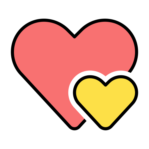 Hearts Generic Outline Color icon