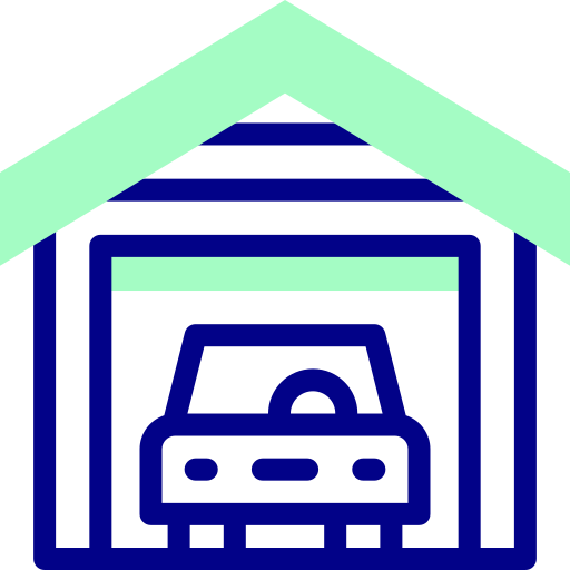 Garage Detailed Mixed Lineal color icon