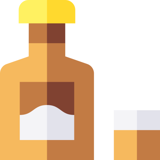 whisky Basic Straight Flat icoon