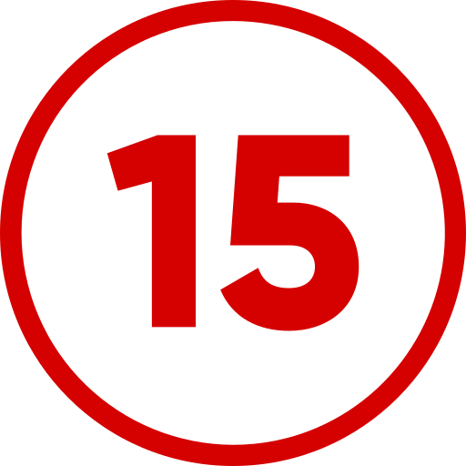 numero 15 Generic Flat icona