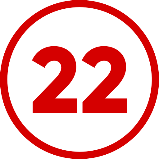 nummer 22 Generic Flat icon